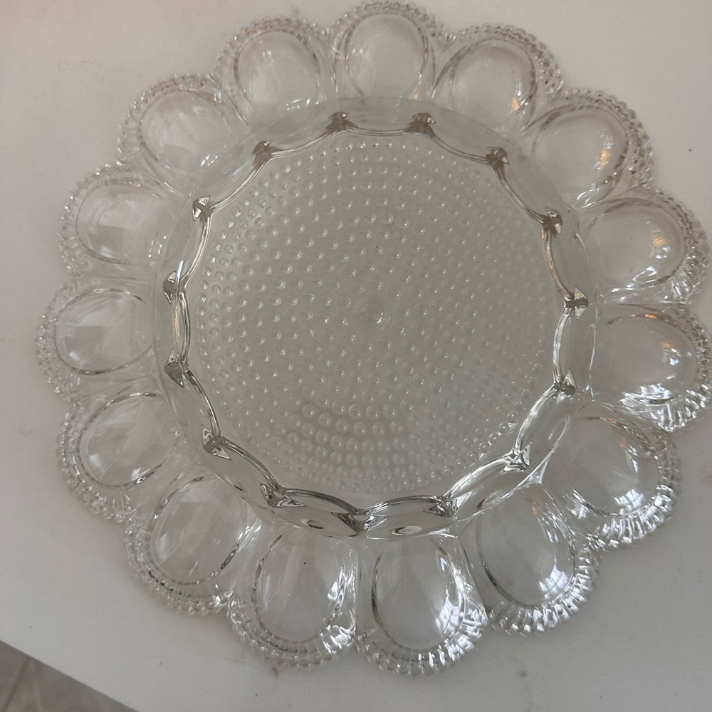 Vintage Indiana Glass Hobnail Clear EGG Dish